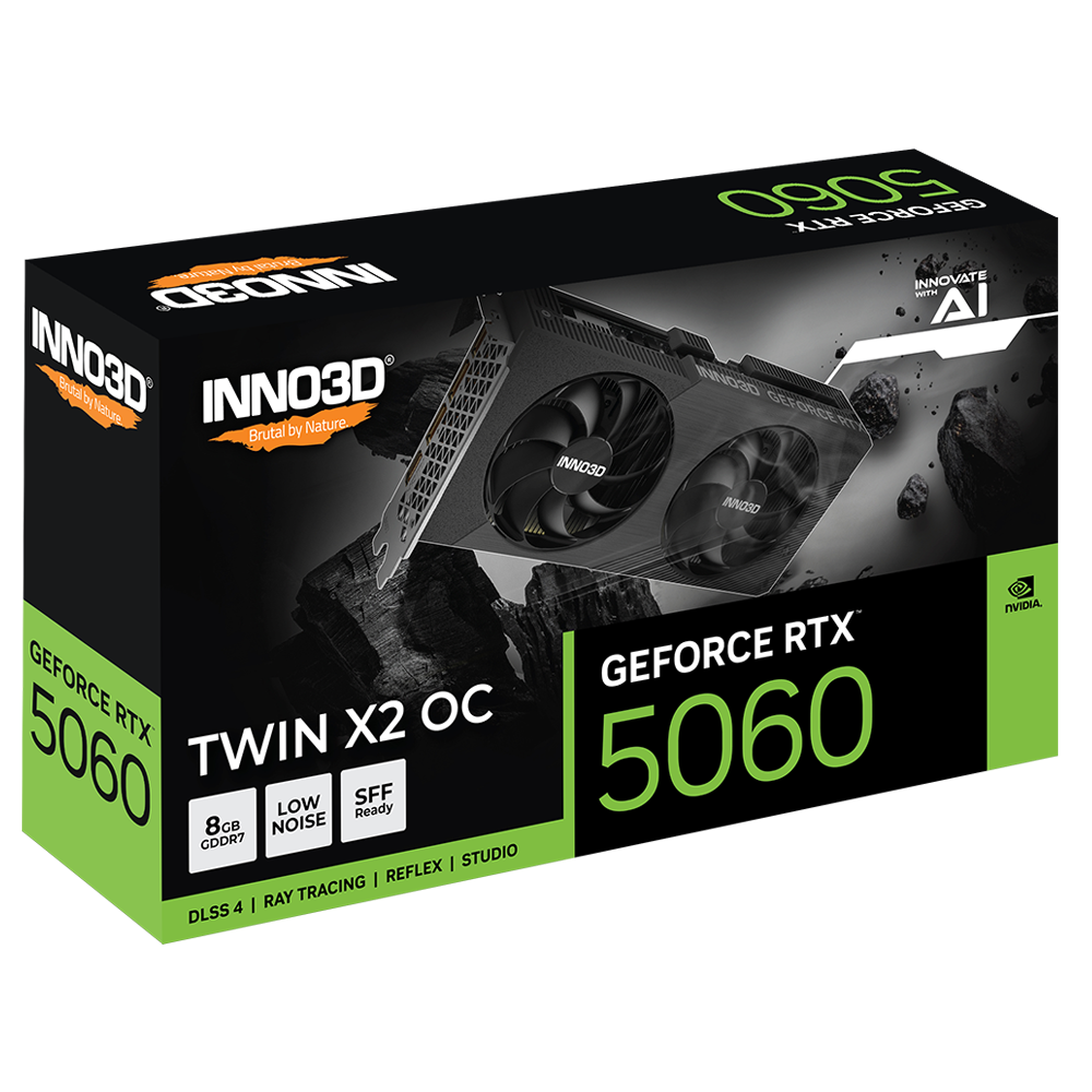 NNO3D GeForce RTX 5060 TWIN X2 OC V2 8GB GDDR7 128Bit DLSS 4 Ekran Kartı