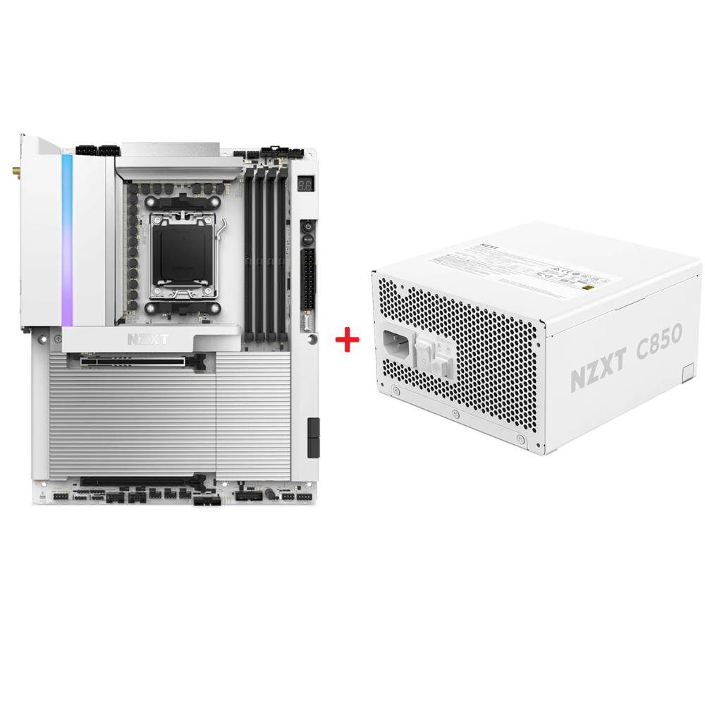 NZXT X870 WH Anakart + NZXT 850W 80+ GOLD Güç Kaynağı Bundle Paket