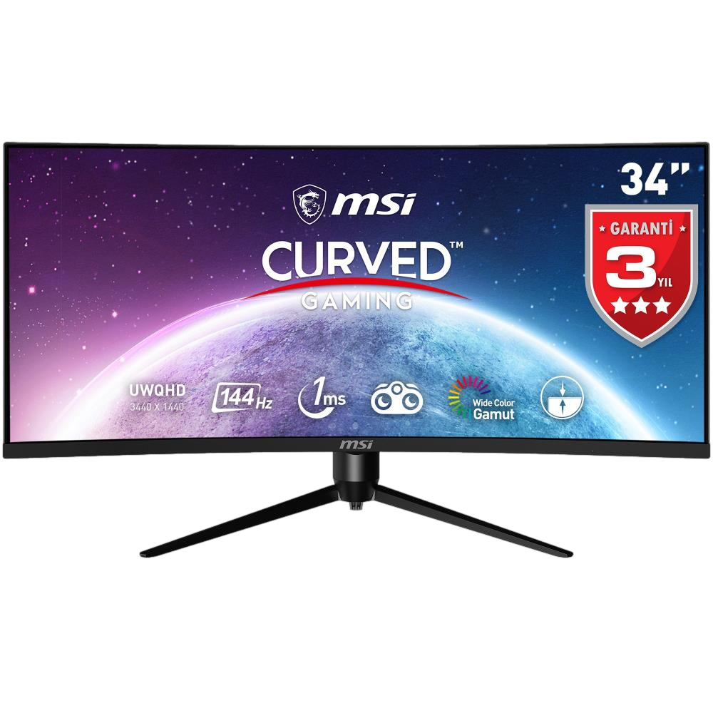 MSI 34" OPTIX MPG341QR 144Hz 1ms 2xHDMI DP USB-C HDR400 IPS UWQHD G-Sync Gaming Monitör