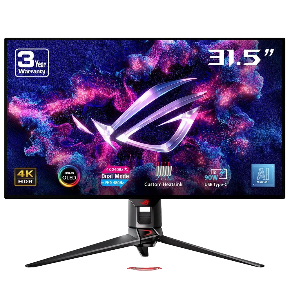 ASUS ROG Swift OLED PG32UCDP 31.5" 4K 240Hz FHD 480Hz 0.03ms HDMI DP Type-C Adaptive-Sync HDR10 Dual Mode OLED Gaming Monitör