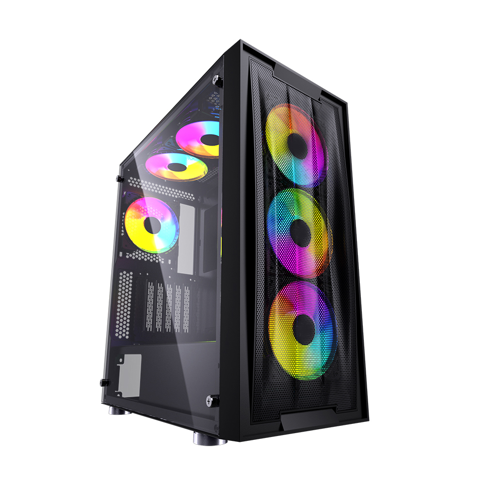 GameBooster GB-G201B 650w 80+ Bronze USB 3.0 Mesh ARGB Fanlı Gaming Kasa görsel 1