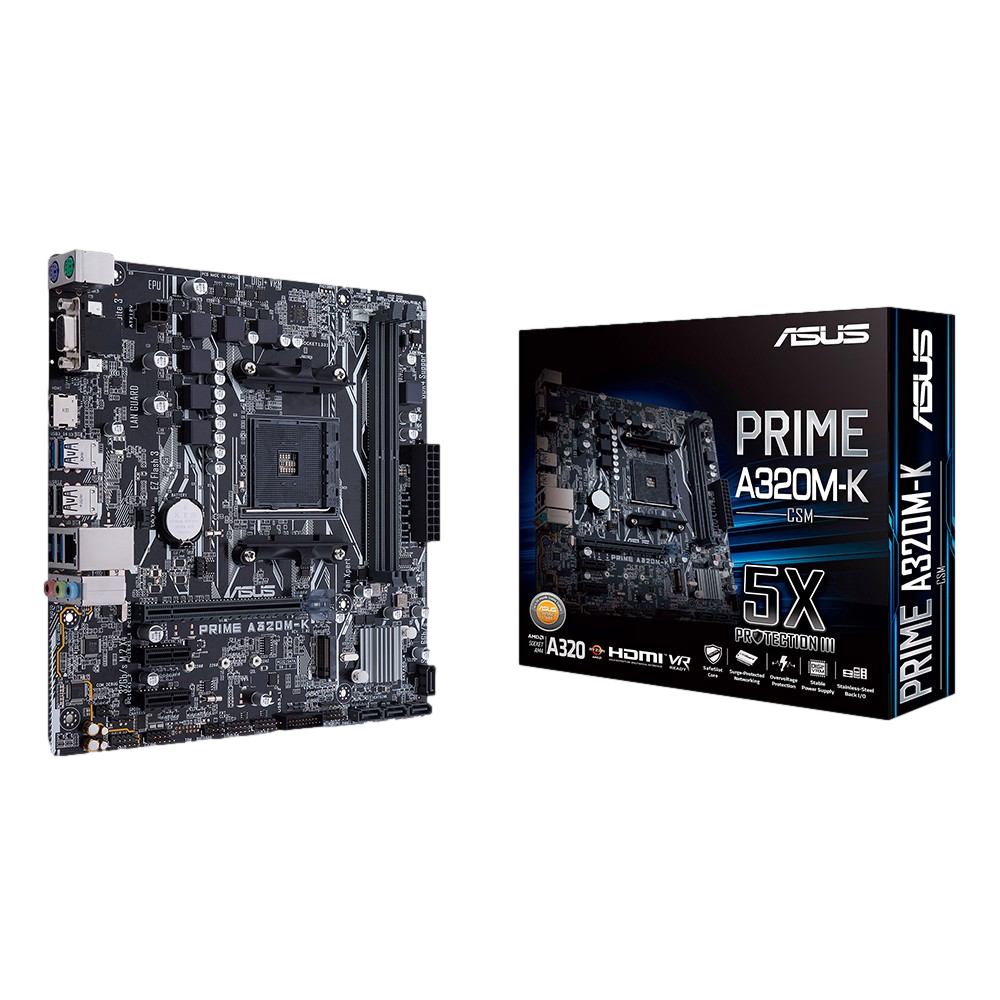 ASUS PRIME A320M-K/CSM 3200MHz(OC) DDR4 Soket AM4 M.2 VGA HDMI mATX Anakart görsel 1