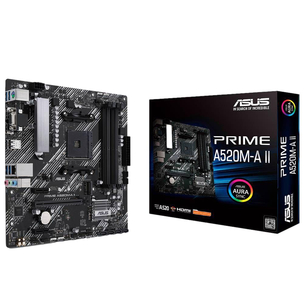 ASUS PRIME A520M-A II 4866MHz(OC) DDR4 Soket AM4 M2 VGA DP ATX Anakart görsel 1
