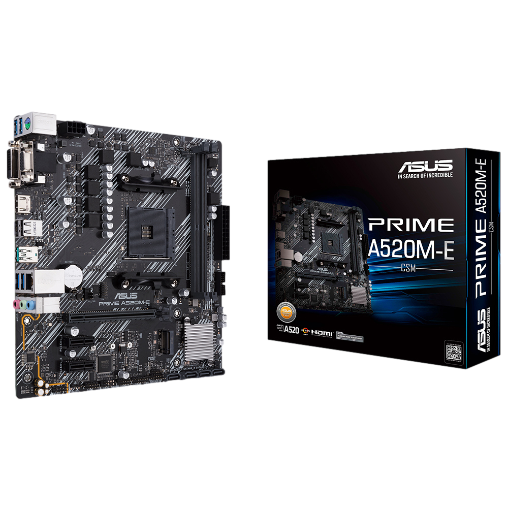 ASUS PRIME A520M-E/CSM 3600MHz(OC) DDR4 Soket AM4 M.2 HDMI DVI D-Sub mATX Anakart