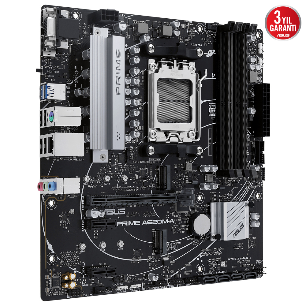 ASUS PRIME A620M-A-CSM 6400MHz OC DDR5 Soket AM5 M.2 HDMI DP VGA mATX Anakart