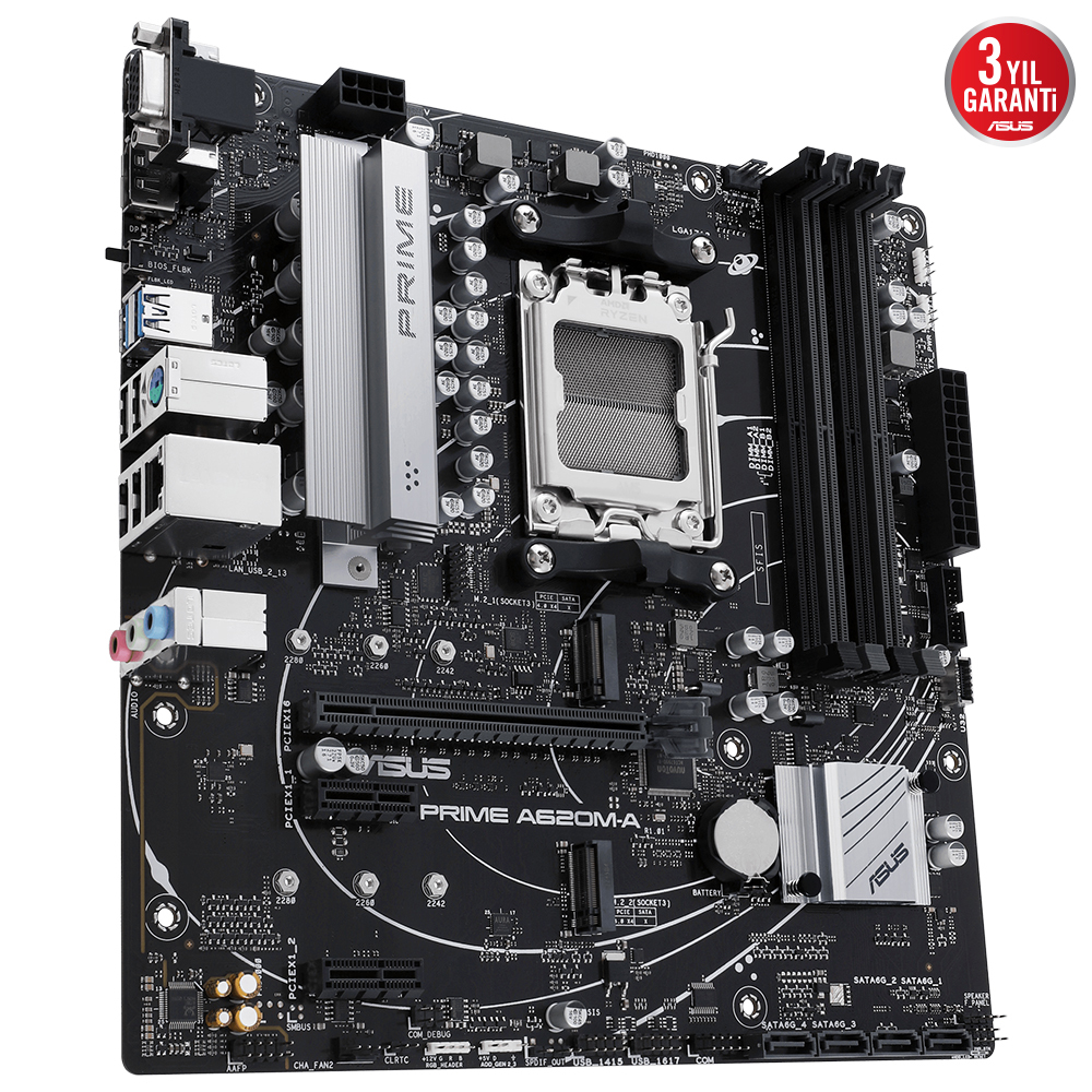 ASUS PRIME A620M-A-CSM 6400MHz OC DDR5 Soket AM5 M.2 HDMI DP VGA mATX Anakart