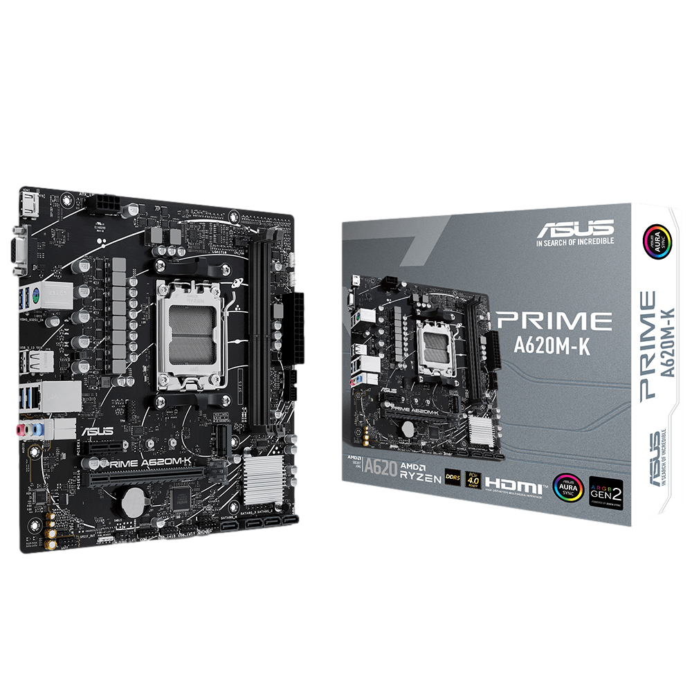 ASUS PRIME A620M-K 6400MHz OC DDR5 Soket AM5 M.2 HDMI VGA mATX Anakart