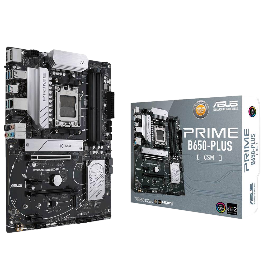 ASUS PRIME B650-PLUS-CSM 6400MHz OC DDR5 Soket AM5 M.2 HDMI DP ATX Anakart görsel 1