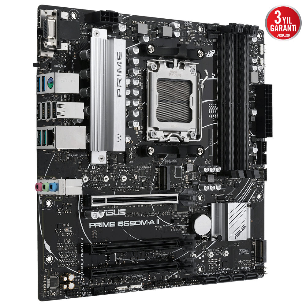 ASUS PRIME B650M-A II-CSM 6400MHz OC DDR5 Soket AM5 M.2 HDMI DP VGA mATX Anakart