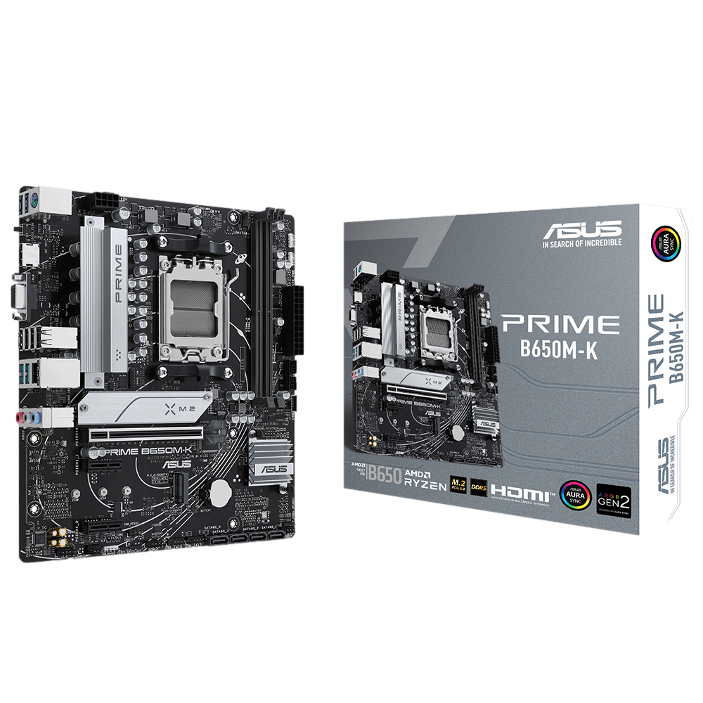 ASUS PRIME B650M-K 6400MHz OC DDR5 Soket AM5 M.2 HDMI VGA mATX Anakart görsel 1