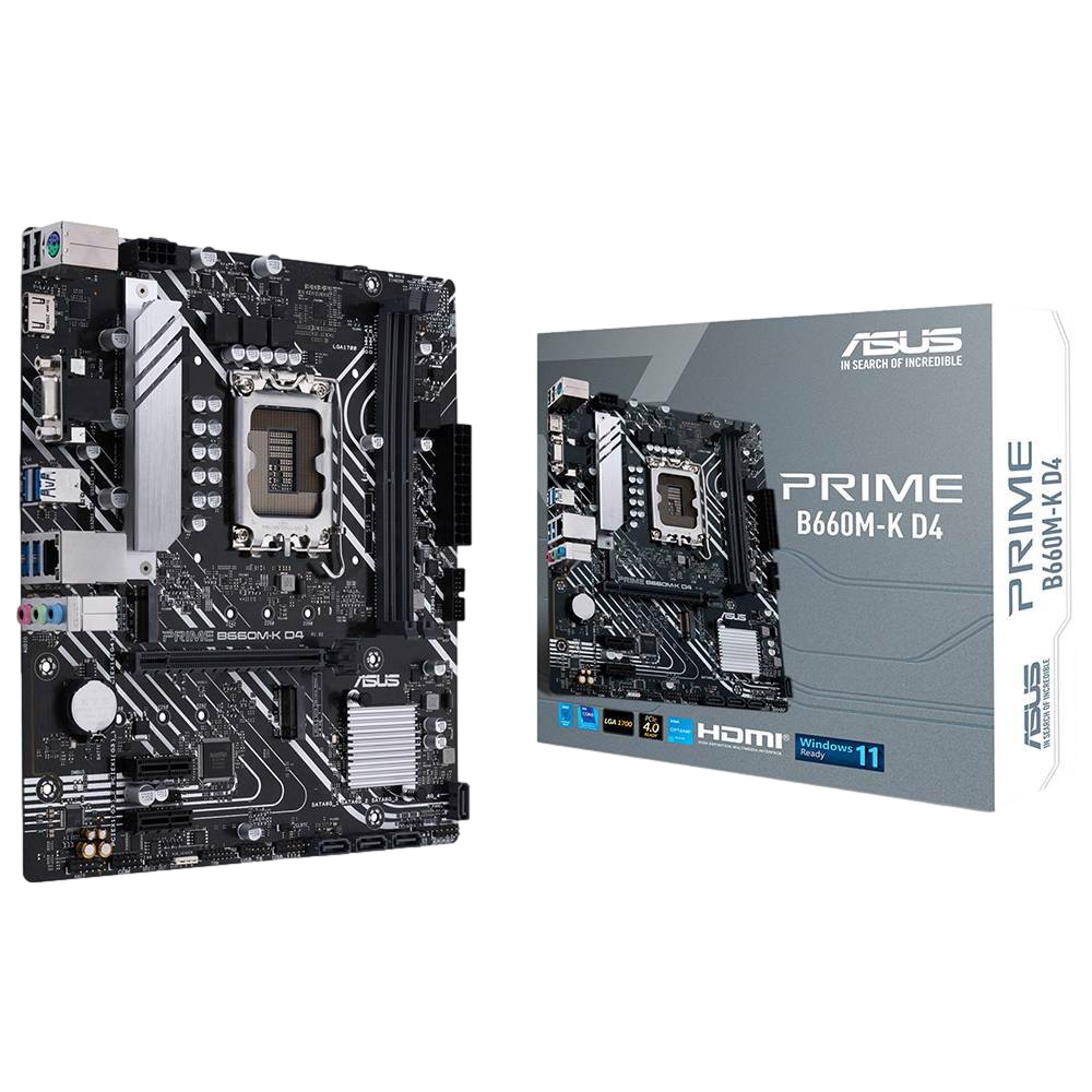 ASUS PRIME B660M-K 5333MHz(OC) DDR4 Soket 1700 M.2 HDMI D-Sub mATX Anakart