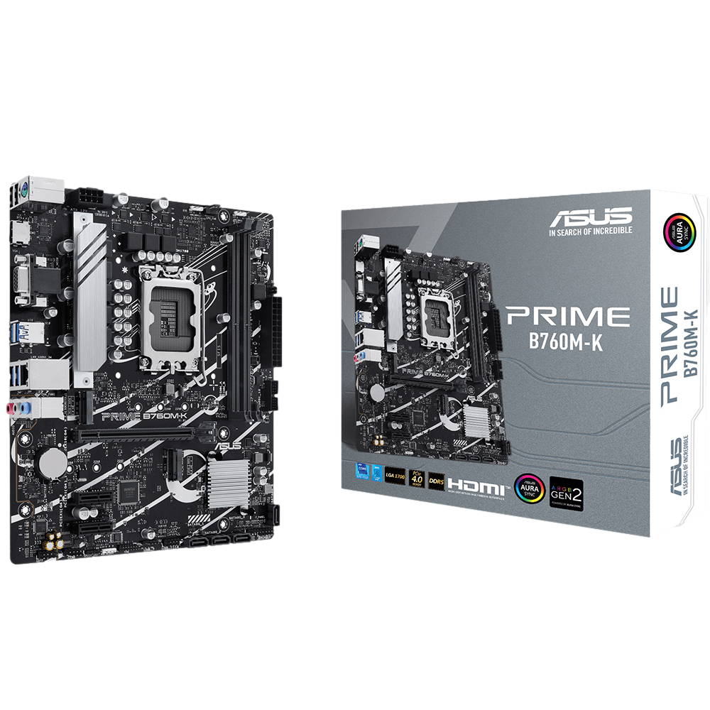 ASUS PRIME B760M-K 6600MHz OC DDR5 Soket 1700 M.2 HDMI VGA mATX Anakart