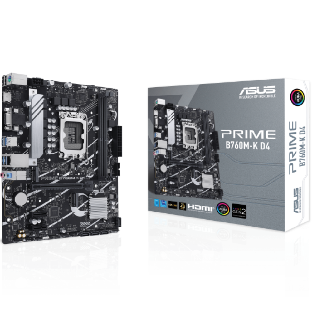 ASUS PRIME B760M-K D4 5333MHz OC DDR4 Soket 1700 M.2 HDMI VGA mATX Anakart görsel 1