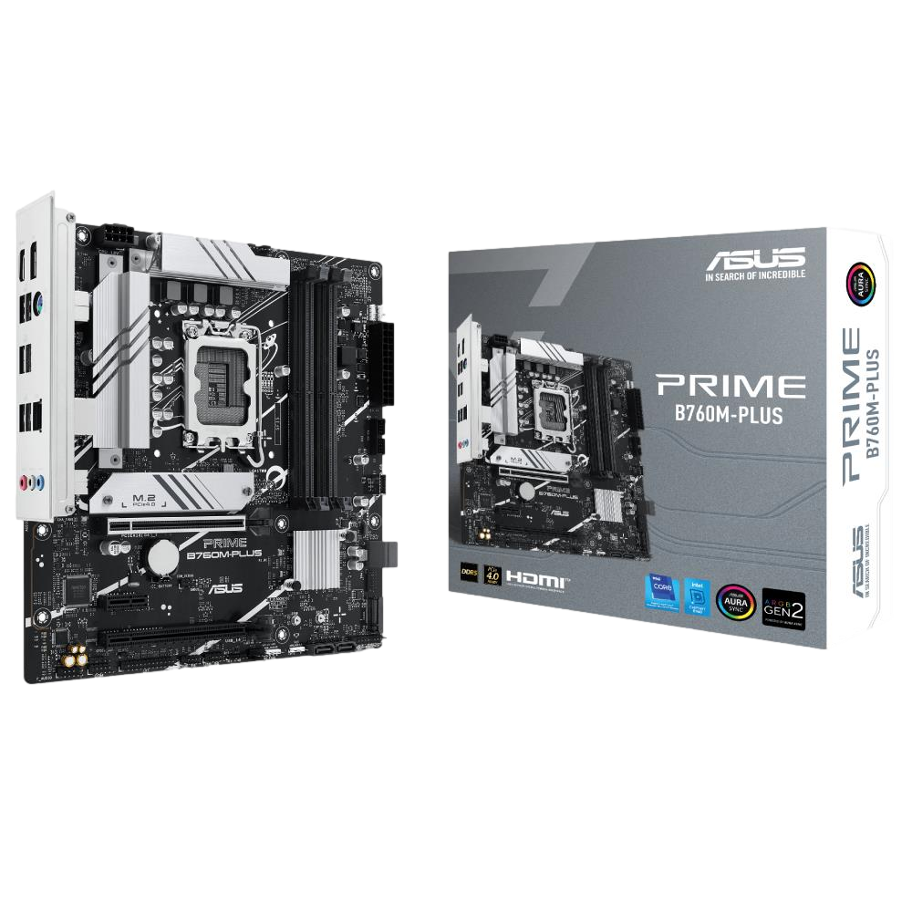 ASUS PRIME B760M-PLUS 7200MHz OC DDR5 Soket 1700 M.2 HDMI DP mATX Anakart görsel 1