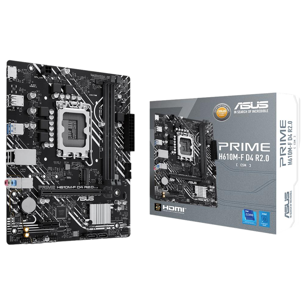 ASUS PRIME H610M-F D4 R2.0-CSM 3200MHz Soket 1700 M.2 HDMI mATX Anakart