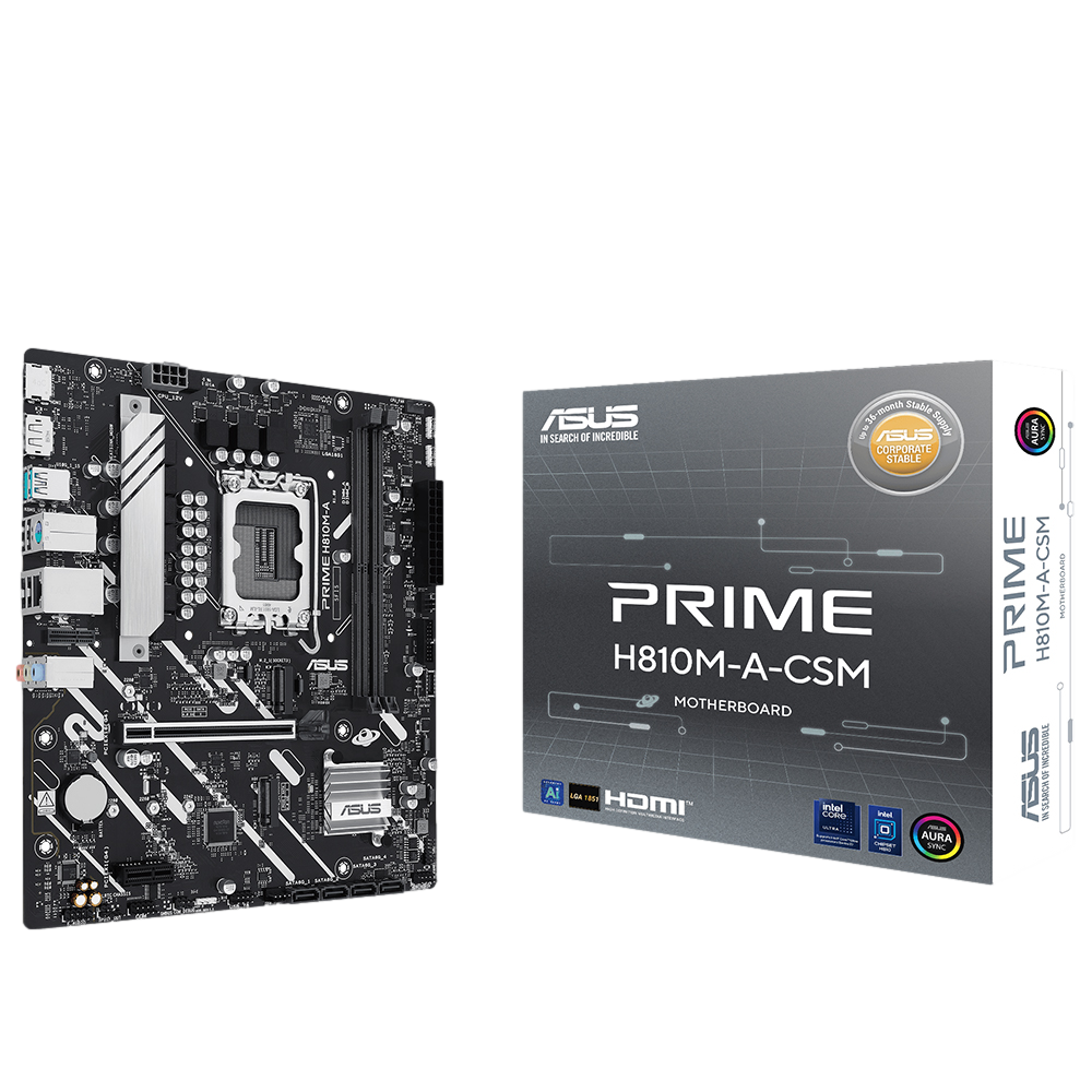 ASUS PRIME H810M-A-CSM 6400MHz OC DDR5 Soket 1851 M.2 USB-C HDMI