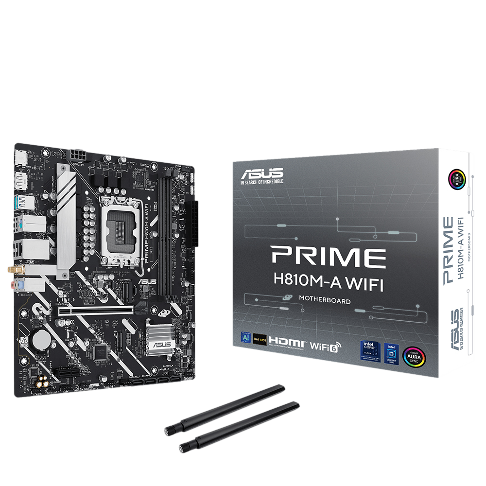 ASUS PRIME H810M-A WIFI 6400MHz OC DDR5 Soket 1851 M.2 USB-C HDMI DP mATX Anakart