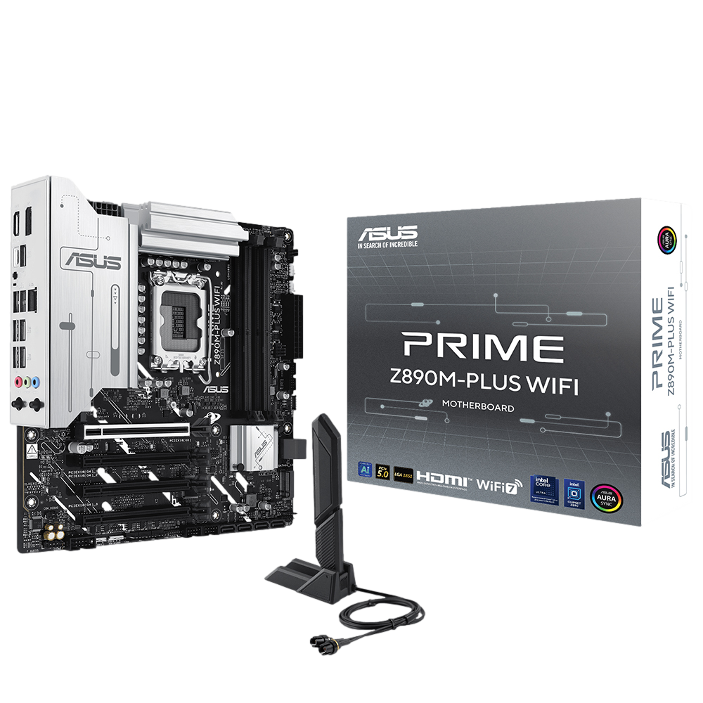 ASUS PRIME Z890M-PLUS WIFI 7600MHz OC Wi-Fi 7 DDR5 Soket 1851 M.2 HDMI DP mATX Anakart