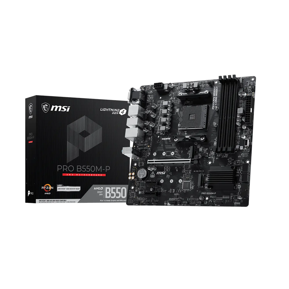 MSI PRO B550M-P 4400MHz(OC) DDR4 Soket AM4 M.2 HDMI DP mATX Anakart