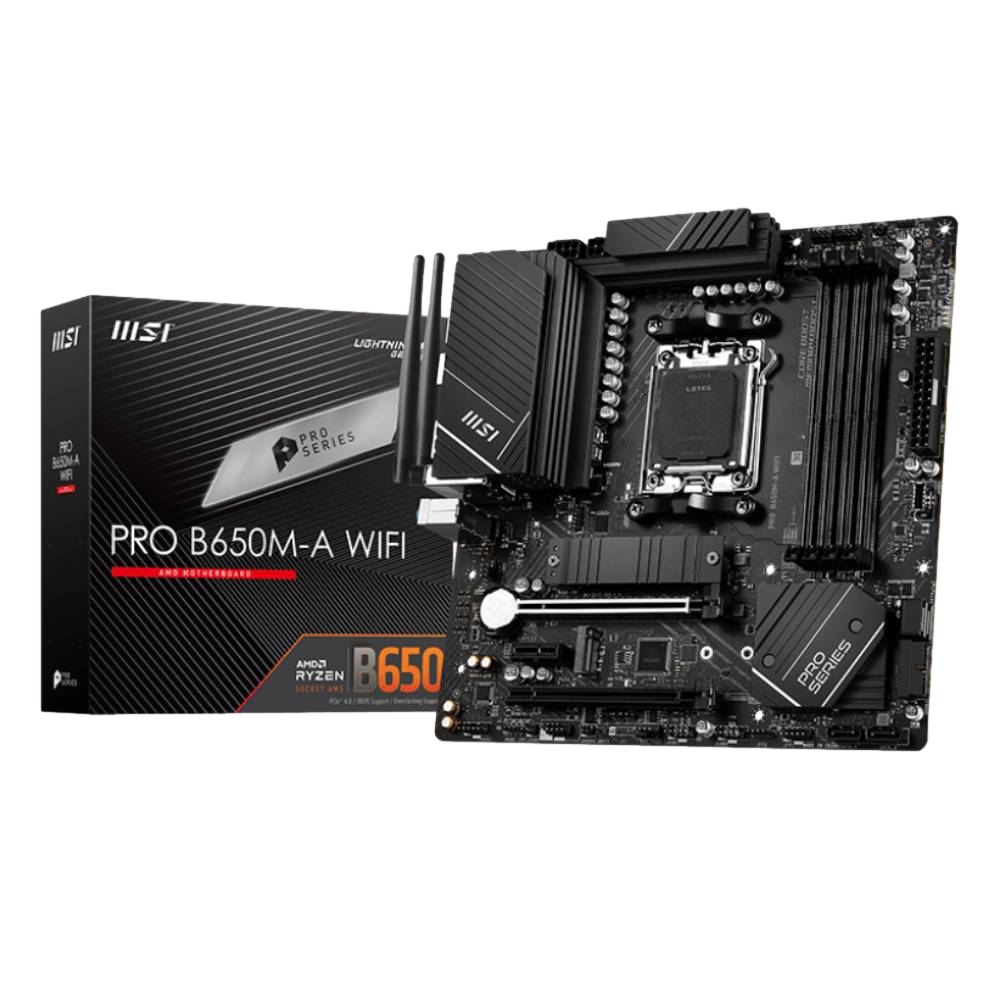 MSI PRO B650M-A WIFI 6400MHz(OC) DDR5 Soket AM5 HDMI DP M.2 USB 3.2 mATX Anakart