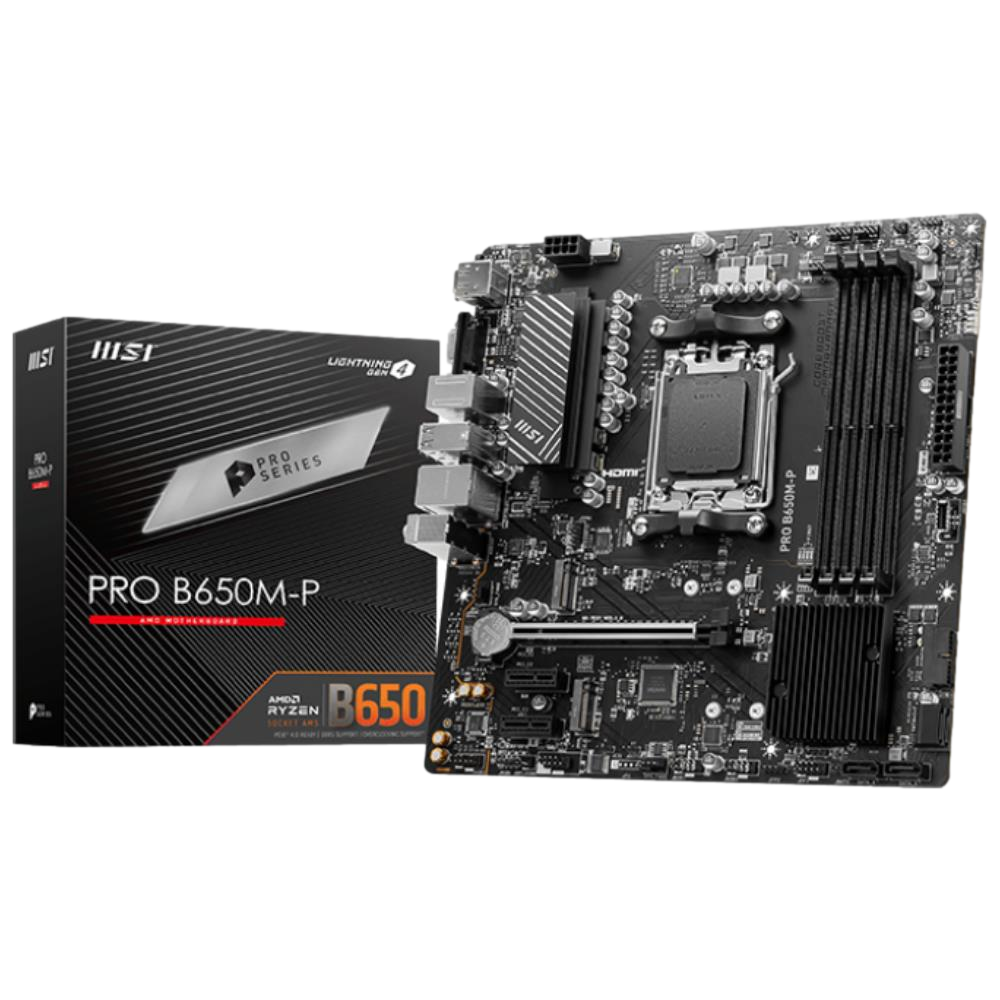 MSI PRO B650M-P 6000MHz(OC) DDR5 Soket AM5 M.2 HDMI DP VGA mATX Anakart görsel 1