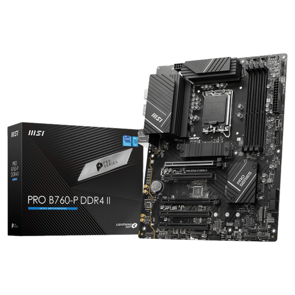 MSI PRO B760-P DDR4 II 5333(OC) DDR4 Soket 1700 M.2 HDMI ATX Anakart görsel 1