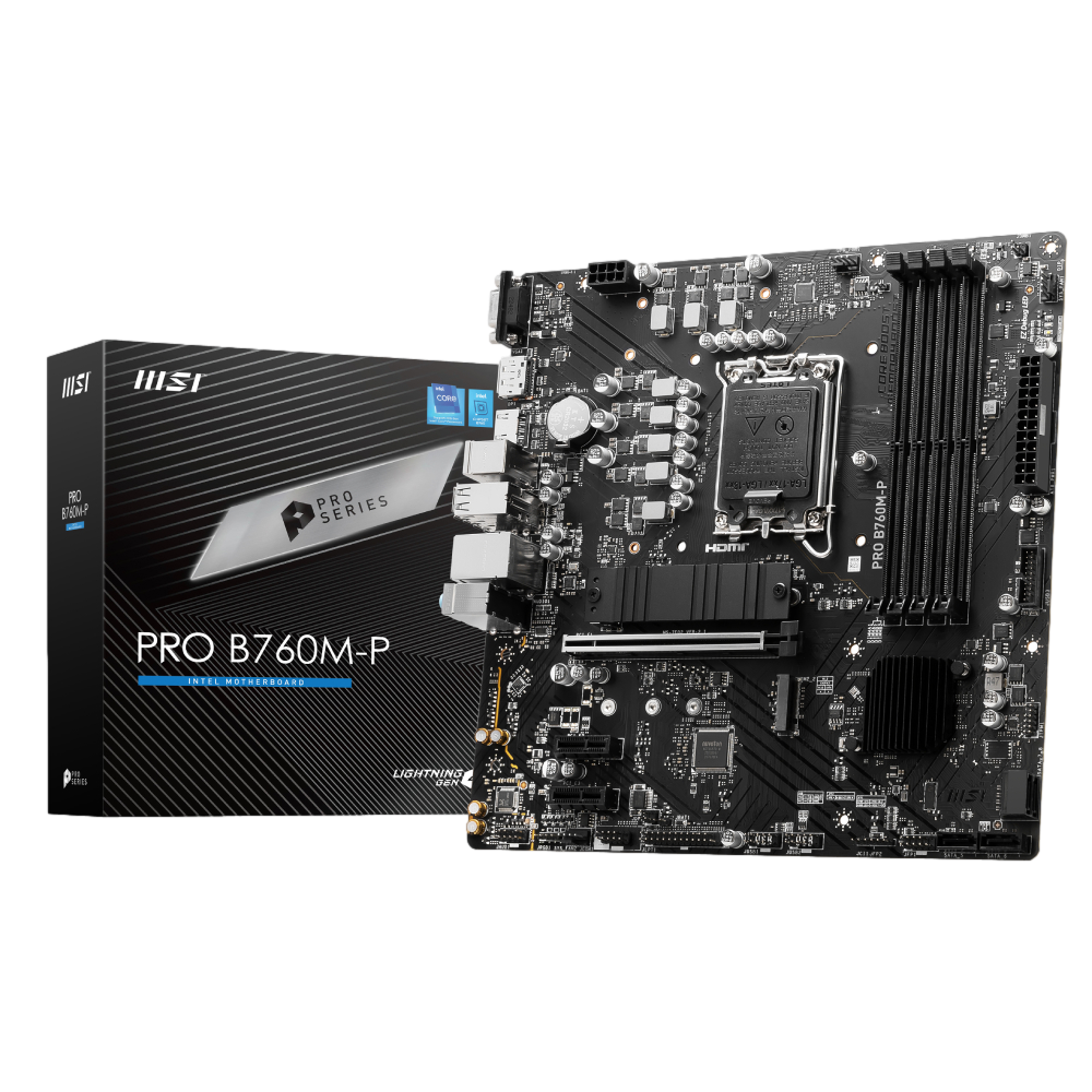 MSI PRO B760M-P 6800MHz(OC) DDR5 Soket 1700 M.2 HDMI DP VGA mATX Anakart