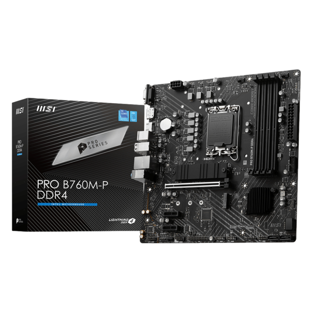 MSI PRO B760M-P DDR4 4800MHz(OC) DDR4 Soket 1700 M.2 HDMI DP VGA mATX Anakart