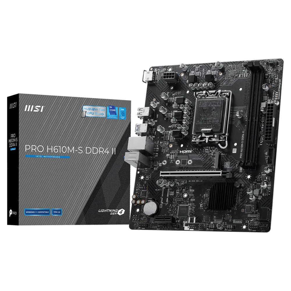 MSI PRO H610M-S DDR4 II 3200MHz(OC) DDR4 Soket LGA1700 M.2 HDMI mATX Anakart