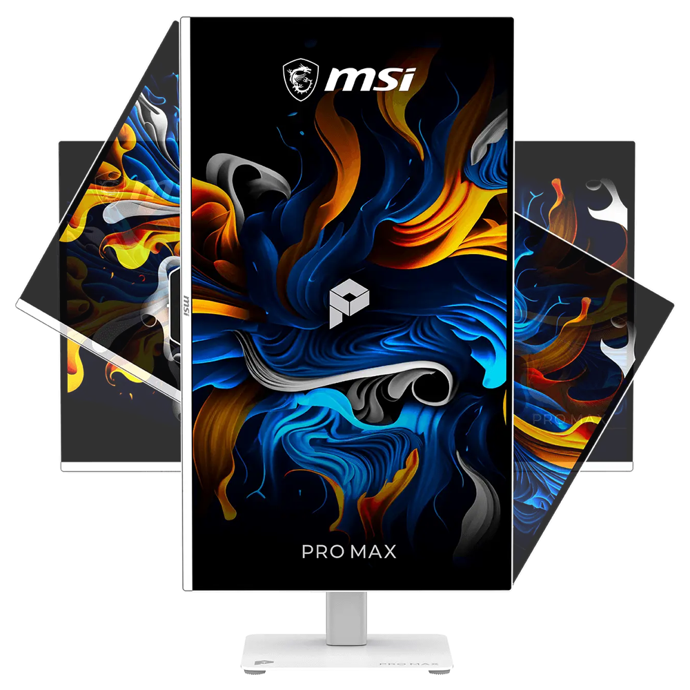 MSI PRO MAX 271UPXW12G 27" 120Hz 0.03ms HDMI DP FreeSync Premium Pro HDR400 Pivot UHD QD-OLED Beyaz Monitör