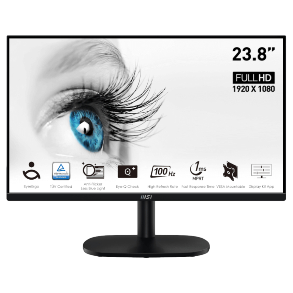 MSI 23.8" PRO MP245V 100Hz 1ms HDMI DP Adaptive Sync HDMI VGA Monitör