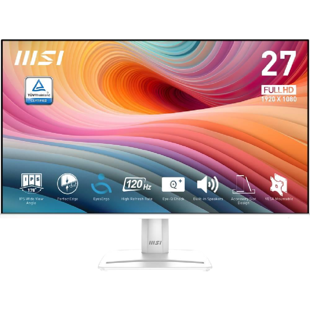 MSI PRO MP275W E2 27" 120Hz 1ms HDMI DP D-Sub Anti-glare HDR Ready Adaptive-Sync FHD Beyaz IPS Monitör