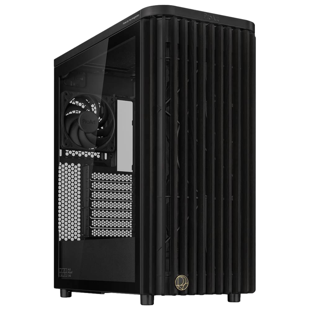 ASUS ProArt PA401 Wood Edition USB 3.2 USB C Tempered Glass ATX Mid Tower Kasa görsel 1