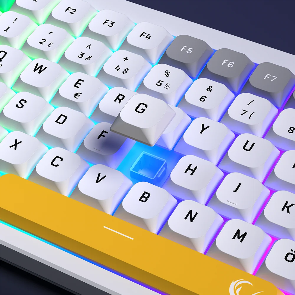 Rampage PURE Beyaz/Gri RGB Low Profile Membrane Gaming Klavye
