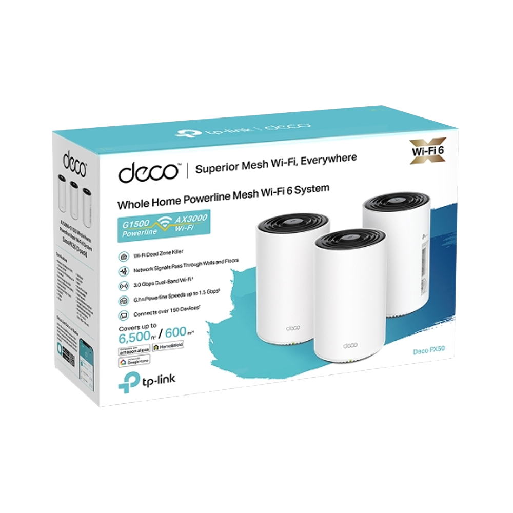 TP-LINK DECO PX50 AX3000 + G1500 Bütün Ev Powerline Mesh WiFi Sistemi