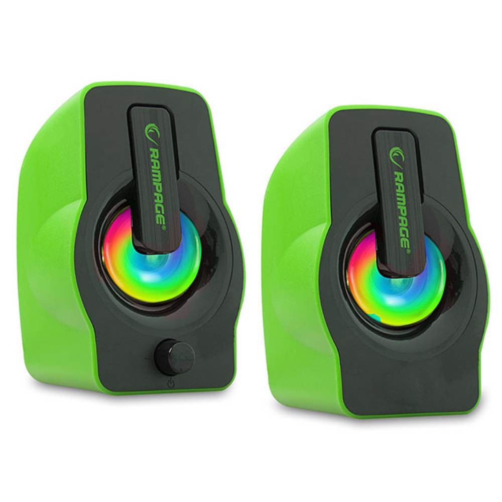 Rampage RMS-G7 FALSETTO 2.0 6 Watt RGB Ledli Yeşil Oyuncu Speaker
