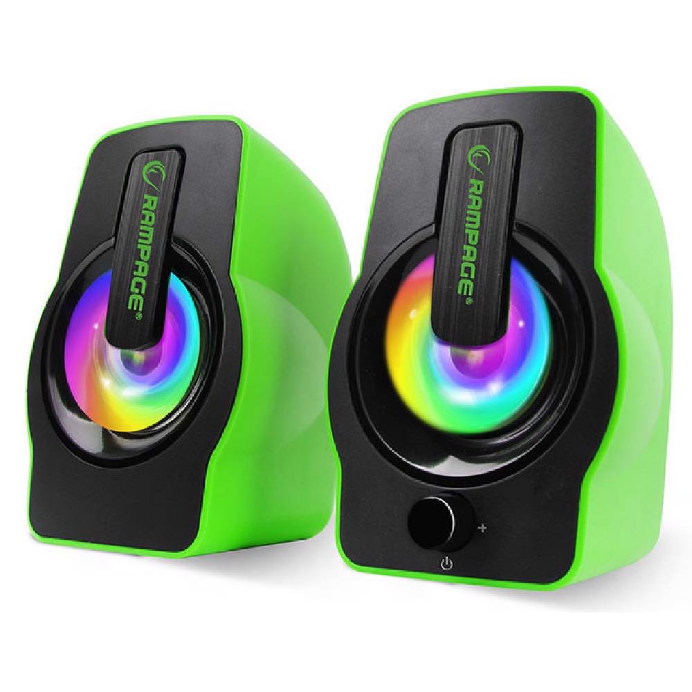 Rampage RMS-G7 FALSETTO 2.0 6 Watt RGB Ledli Yesil Oyuncu Speaker