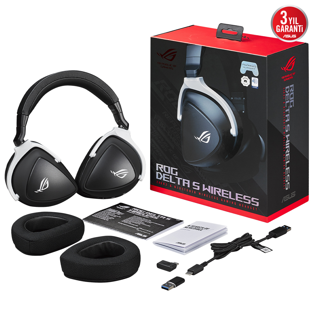 ASUS ROG Delta S Wireless 7.1 Surround Siyah Kablosuz Gaming Kulaklık