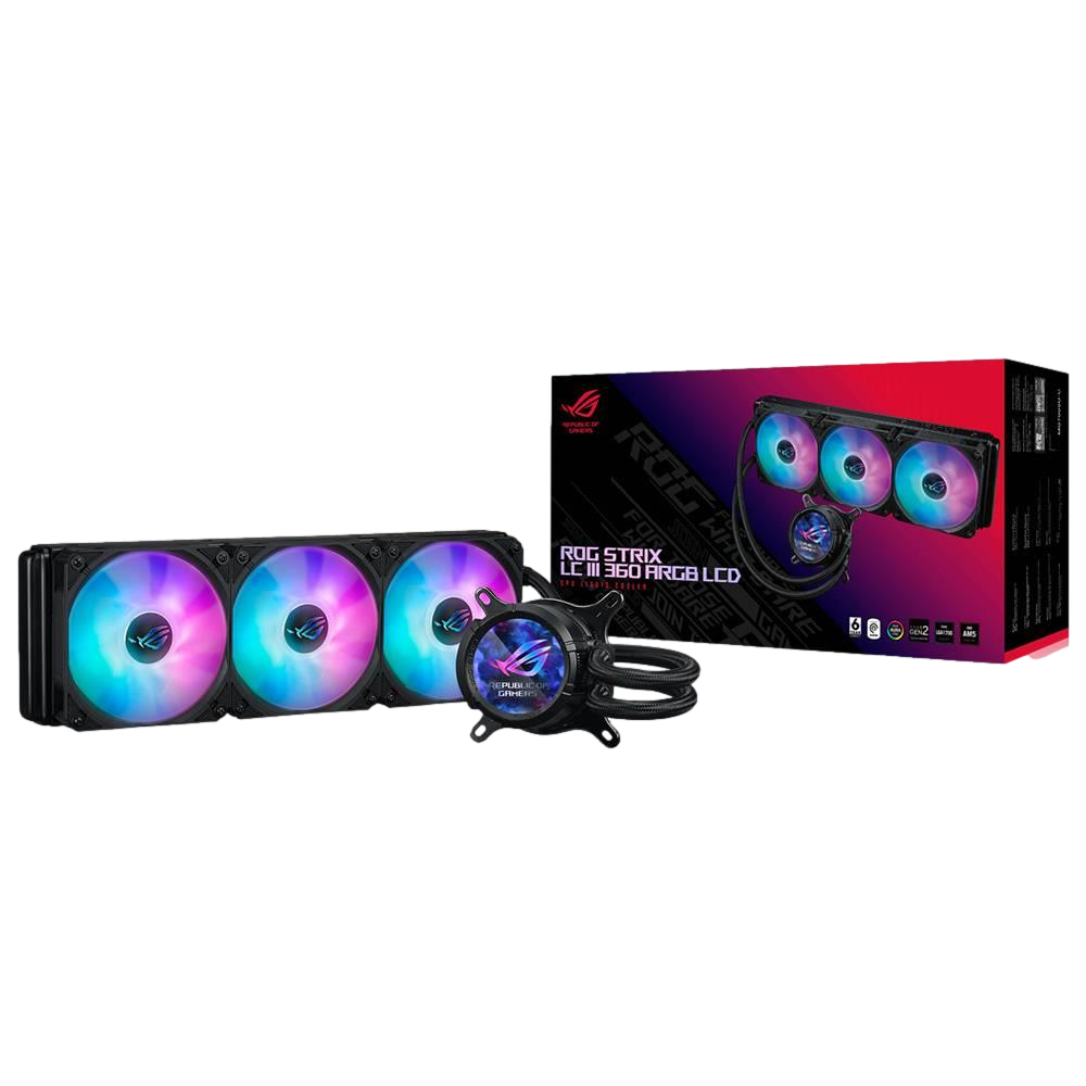 ASUS ROG STRIX LC III 360 ARGB LCD 360mm İşlemci Sıvı Soğutucu görsel 1
