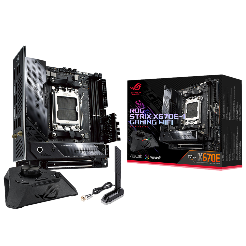ASUS ROG STRIX X670E-I GAMING WIFI 6400MHz OC DDR5 Soket AM5 M.2 HDMI Mını-ITX Anakart