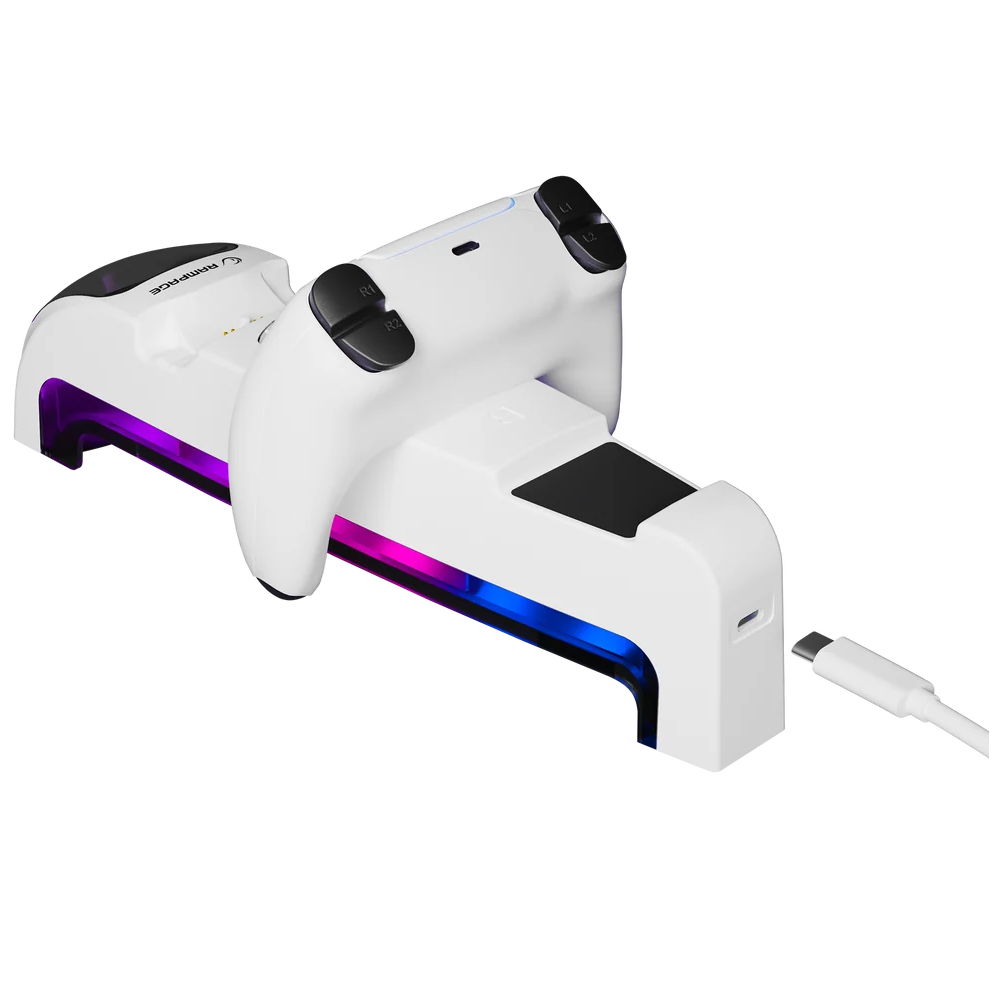 Rampage RP-PS5 S Kulaklık Standlı PlayStation 5 Slim Uyumlu RGB Hızlı Şarj İstasyonu