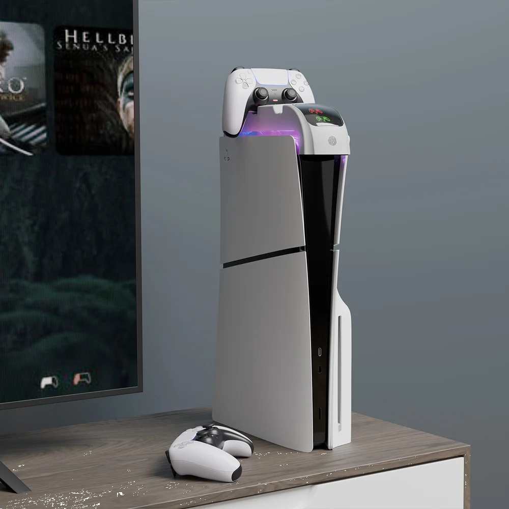 Rampage RP-PS5 S Kulaklık Standlı PlayStation 5 Slim Uyumlu RGB Hızlı Şarj İstasyonu