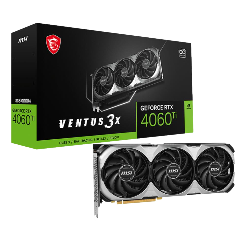 MSI GeForce RTX 4060 Ti VENTUS 3X E 8G OC 8GB GDDR6 DLSS 3 128 Bit Ekran Kartı görsel 1