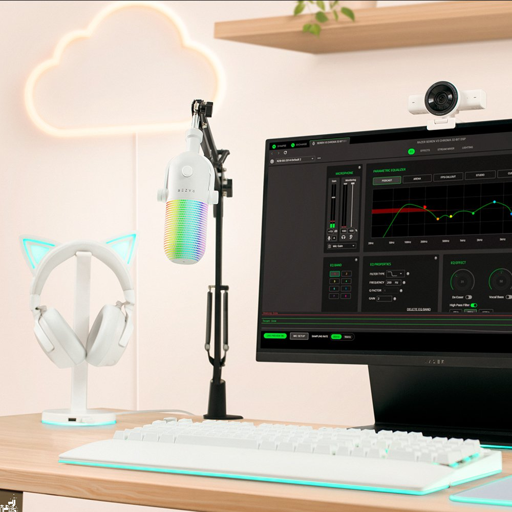 Razer Seiren V3 Chroma Beyaz 32-Bit DSP Gaming Mikrofon