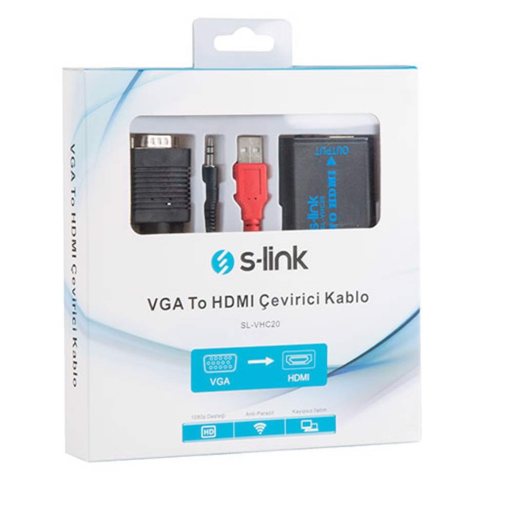 S-LINK SL-VHC20 VGA TO HDMI Çevirici Kablo