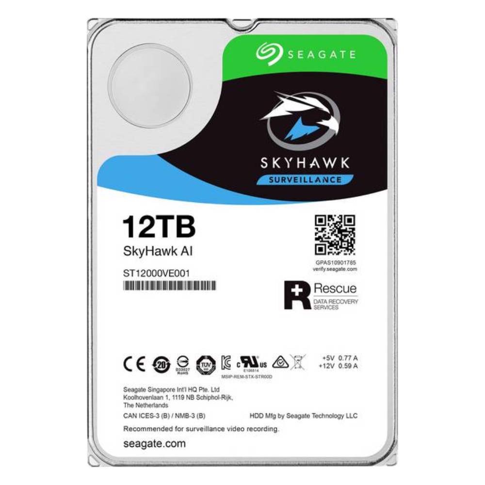 Seagate 12TB Skyhawk AI 256MB 7200rpm 3.5  SATA 3.0 Güvenlik Harddisk