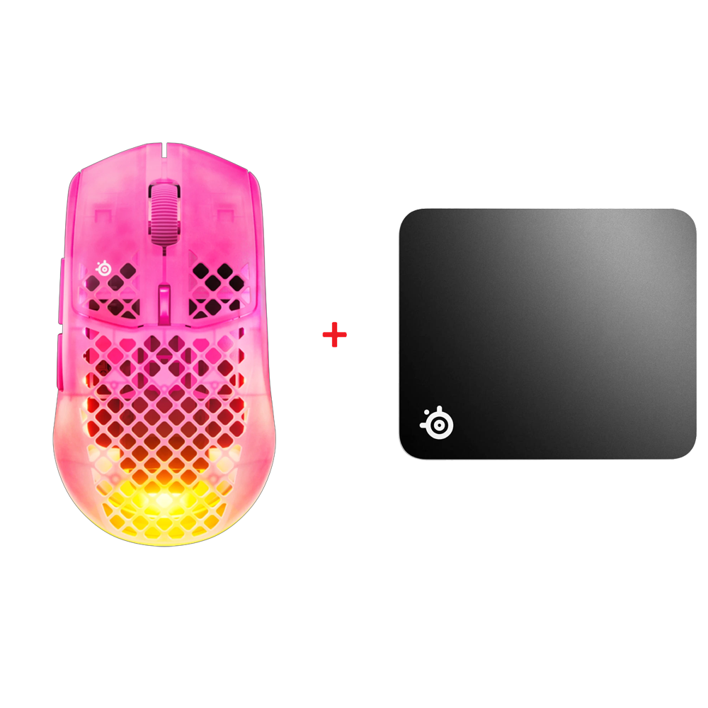 Steelseries Aerox 3 Wireless Gen 2 Mouse + SteelSeries QcK Medium Mouse Pad Bundle Paket