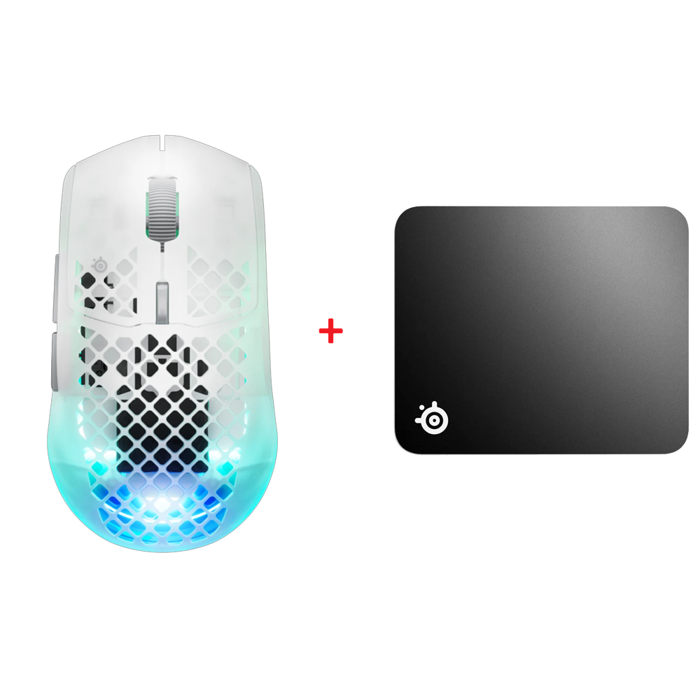 Steelseries Aerox 3 Wireless Gen 2 Mouse + SteelSeries QcK Medium Mouse Pad Bundle Paket