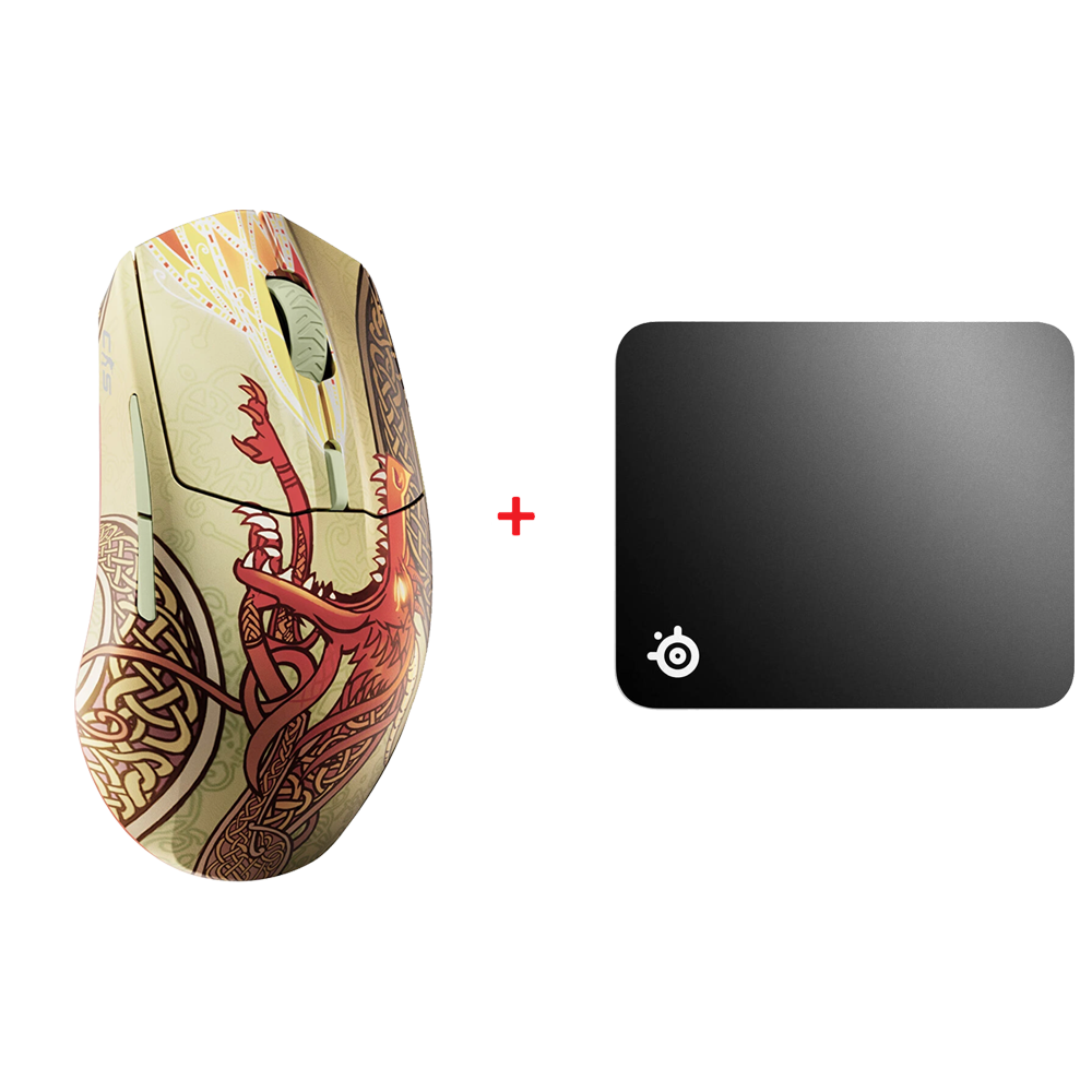 SteelSeries CS2 Dragon Lore Mouse + SteelSeries QcK Medium Mouse Pad Bundle Paket