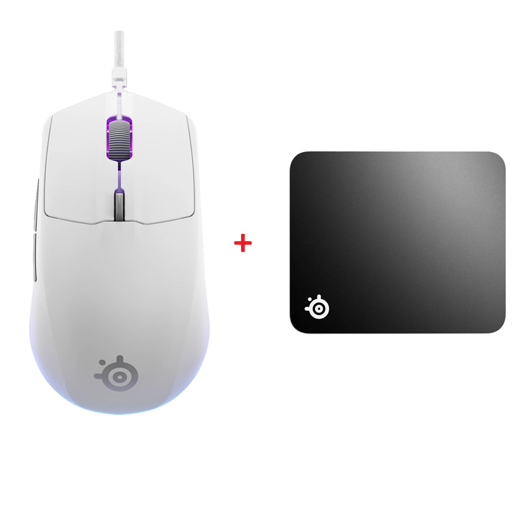 SteelSeries Rival 3 Gen 2 Mouse + SteelSeries QcK Medium Mouse Pad Bundle Paket